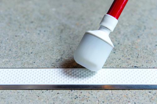 Cane detectable tactile floor strip